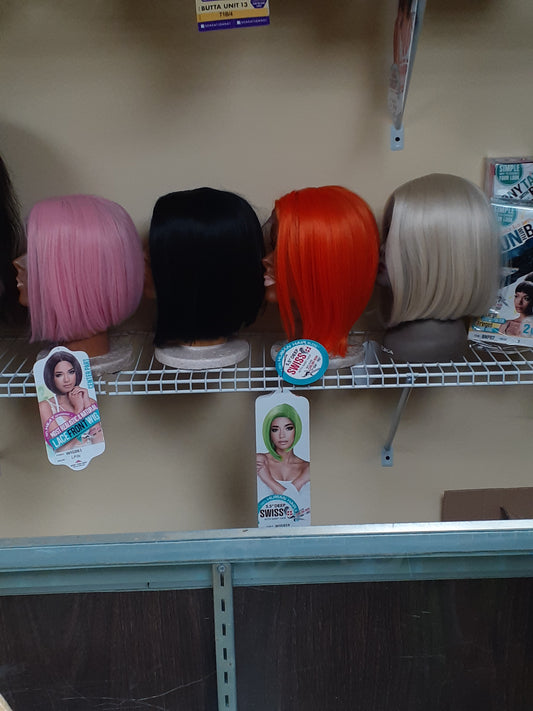 10 in colored bob wigs