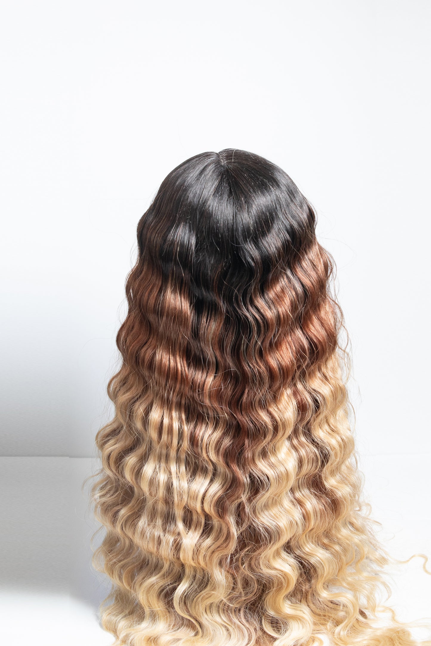 Dashley Lace Unit 13 Ombre Blond Permed Synthetic Wig Dark Roots
