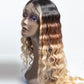 Dashley Lace Unit 13 Ombre Blond Permed Synthetic Wig Dark Roots